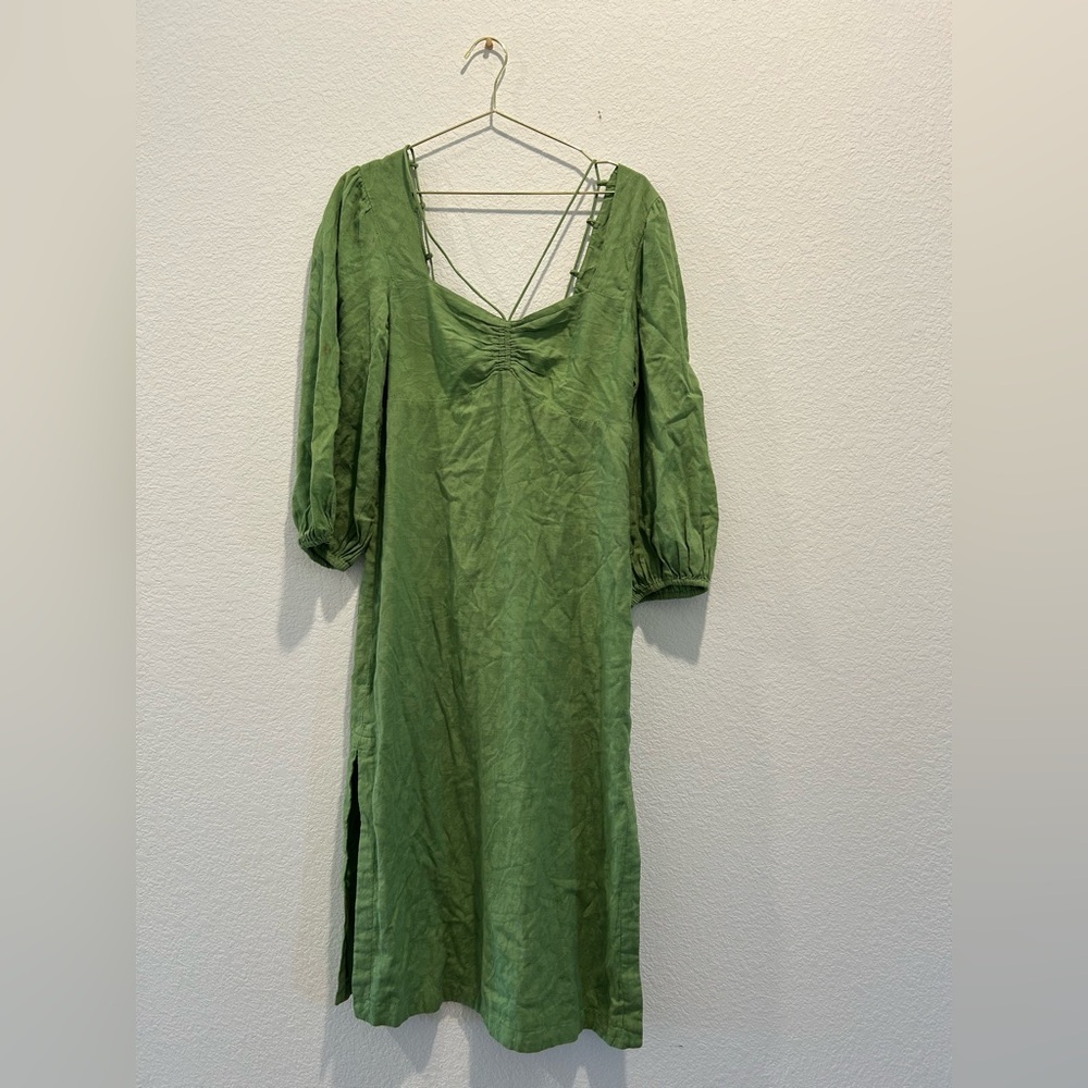 Maeve by Anthropologie Green floral Textured Dress - Picture 2 of 9